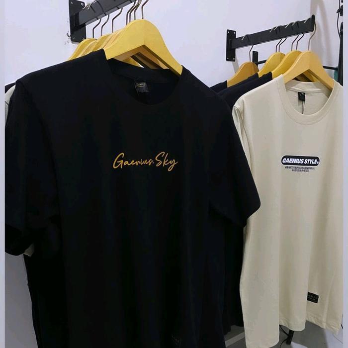 (COD) GRATIS STICKER t-shirt paket Bundling 3pcs Cotton 24s original product GAENIUS Random PUTIH HI