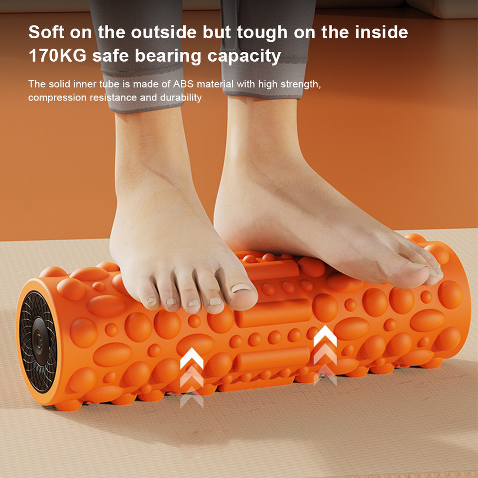 Electric Vibrating Foam Roller Massage Column Rechargeable Exercise Roller 5 Modes Muscle Roller for