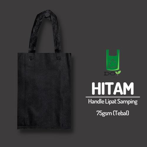 Tas Spunbond Polos Besar 38x45 | Goodie Bag Lebaran | Custom - Hitam