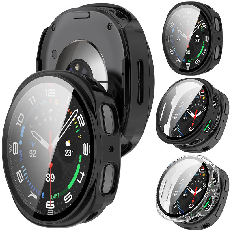 Hard 2 in 1 Case n Tempered Glass Samsung Galaxy Watch 8 40mm 44mm - Full Coverage Sensitive Casing 