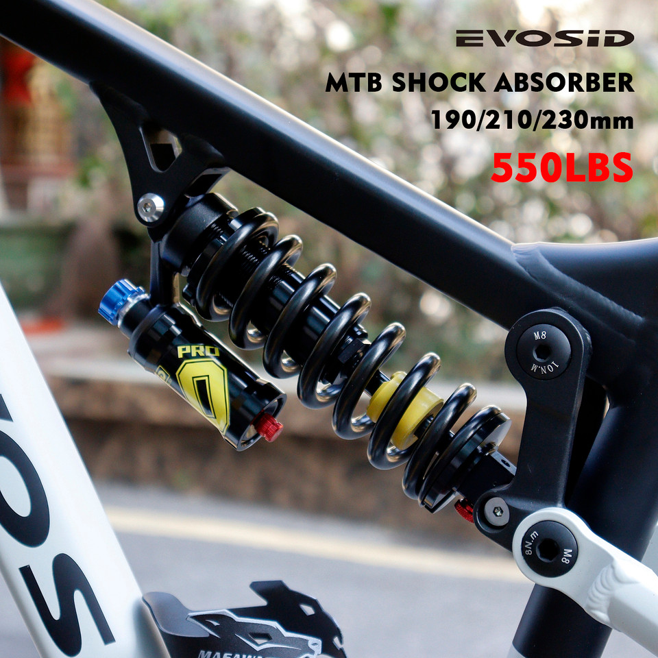 EVOSID Downhill Mountain Bike Rear Absorber 550lbs Spring Suspension DH MTB Bicycle Rear Shock 190/2