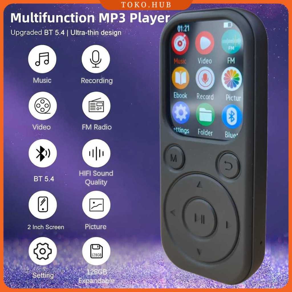 Yoidesu MP3 Digital Audio Player HiFi Bluetooth MP4 2 Inch 210mAh - SD-09