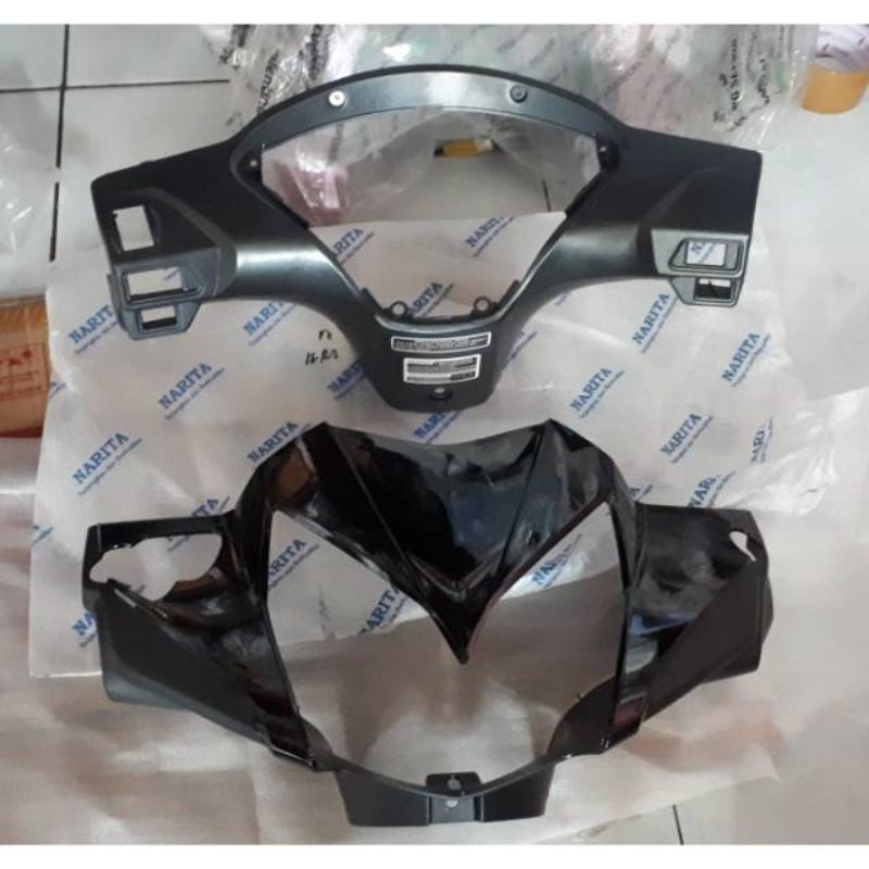 Batok kepala depan+visor Supra X 125 Batman hitam - batok lampu depan 1set Supra X 125 Batman hitam