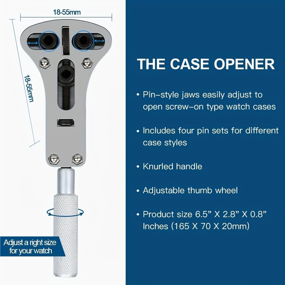 212pcs Watch Opener Repair Tool Kit Clock Pry  Screwdriver Pin Hammer Set Watchmaker Band Link Clock