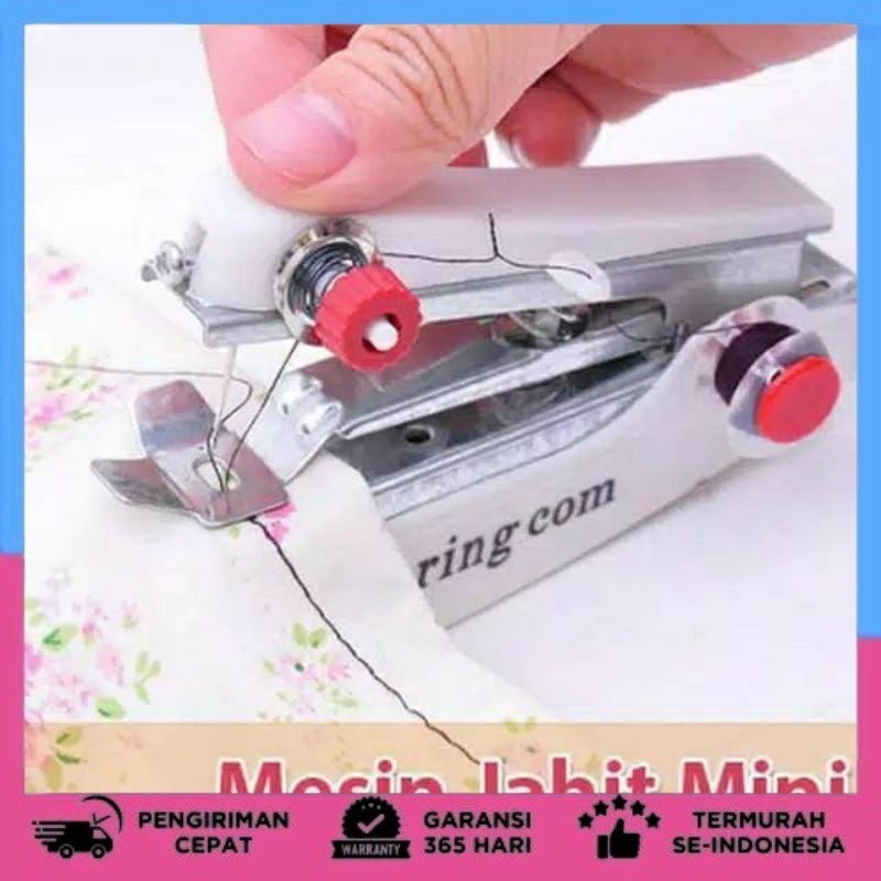 (COD Makassar) Mesin Jahit Mini Portable  Steples Mesin Jahit tangan Manual Spring Come mini Makassa