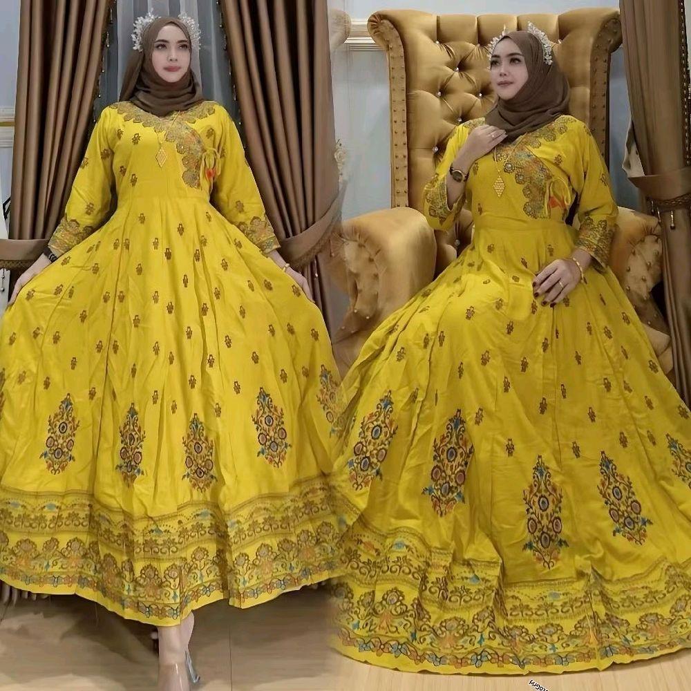 Baju Gamis Wanita Kimono Hindi Hefira – Potongan Kimono, Bawah Mayung