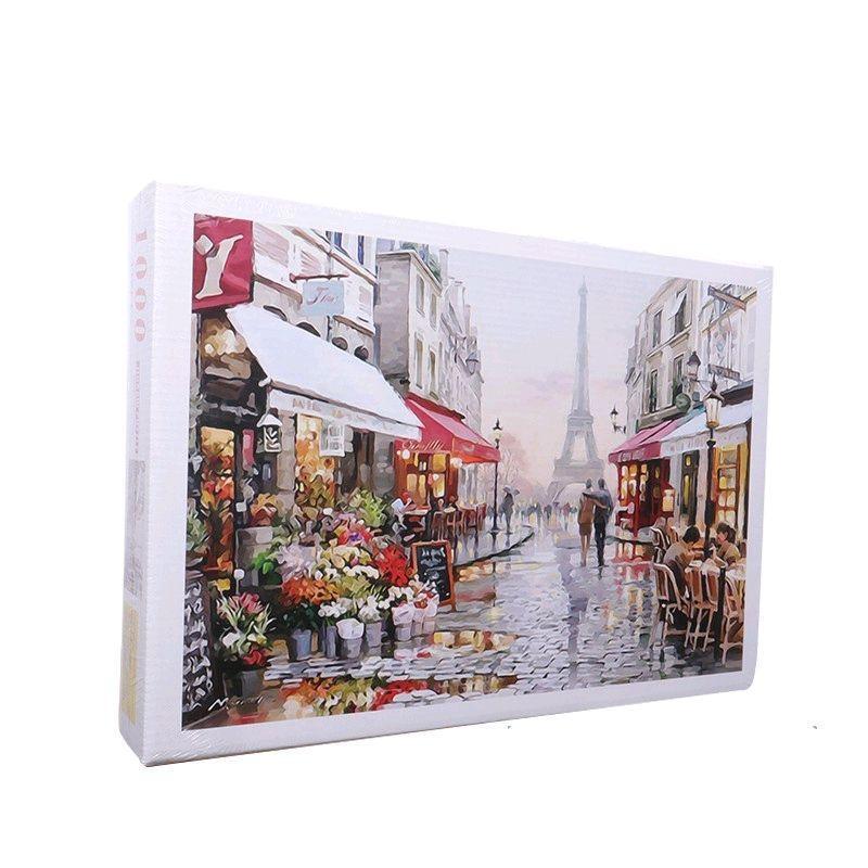 Jigsaw Puzzle 1000 Pcs / Keping (Lukisan Kota Romantis Paris dan Menara Eiffel, Prancis)
