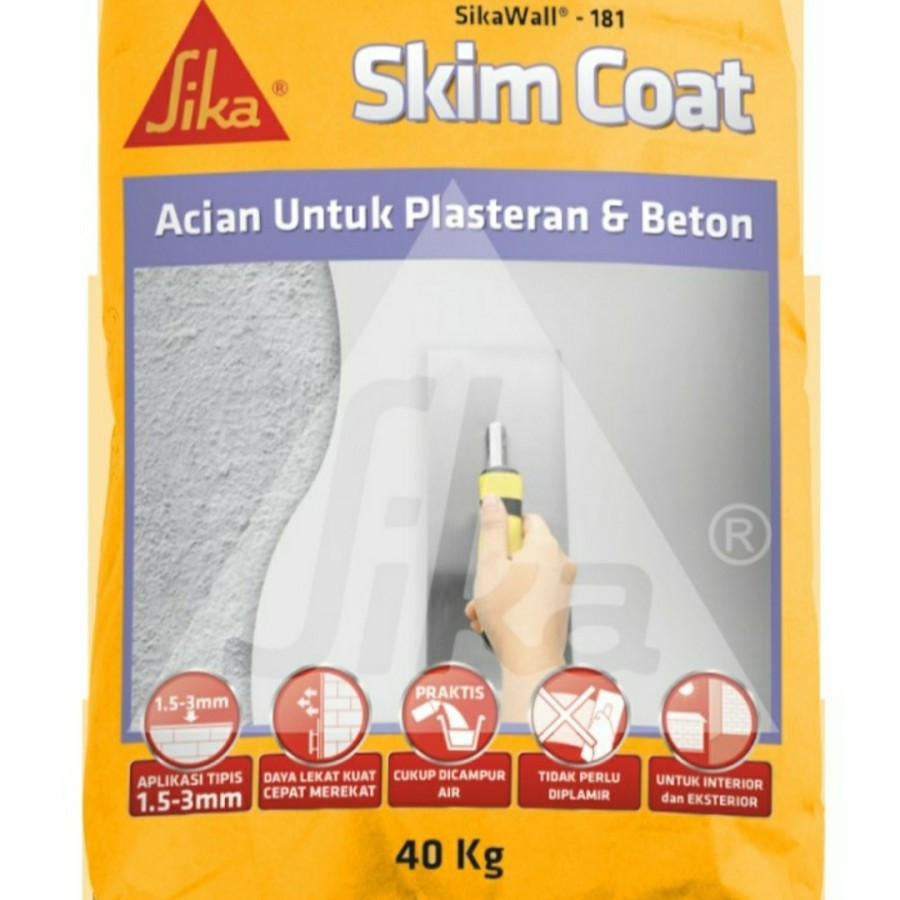 Sika Skimcoat Grey 40kg Acian, Sika Wall 181