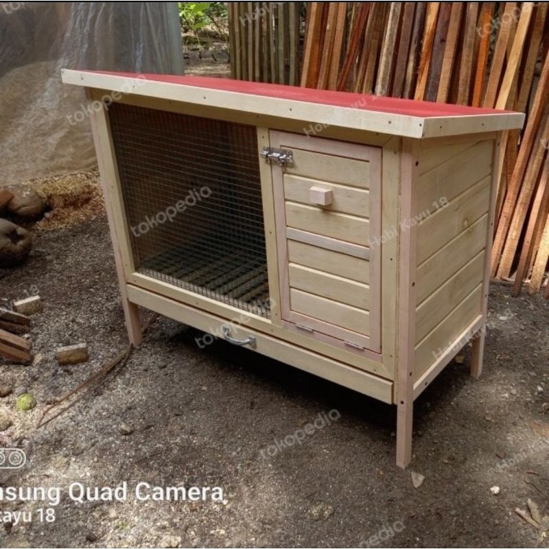 Kandang kelinci Rabbit Minimalis Full Kayu