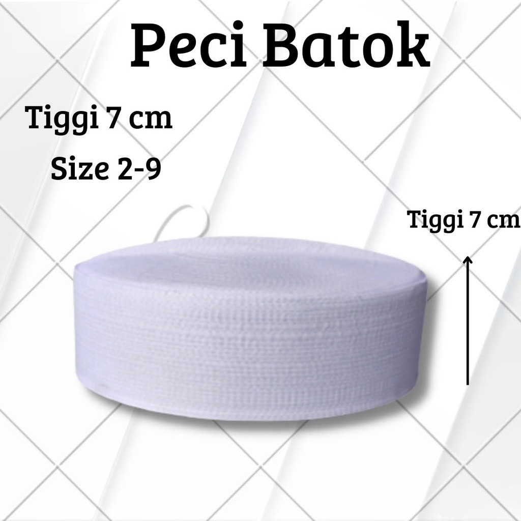 TERLARIS TERMURAH  Peci Batok Pendek Peci Batok Putih Tinggi 7 Cm Peci Batok Peci Batok Putih lk-22