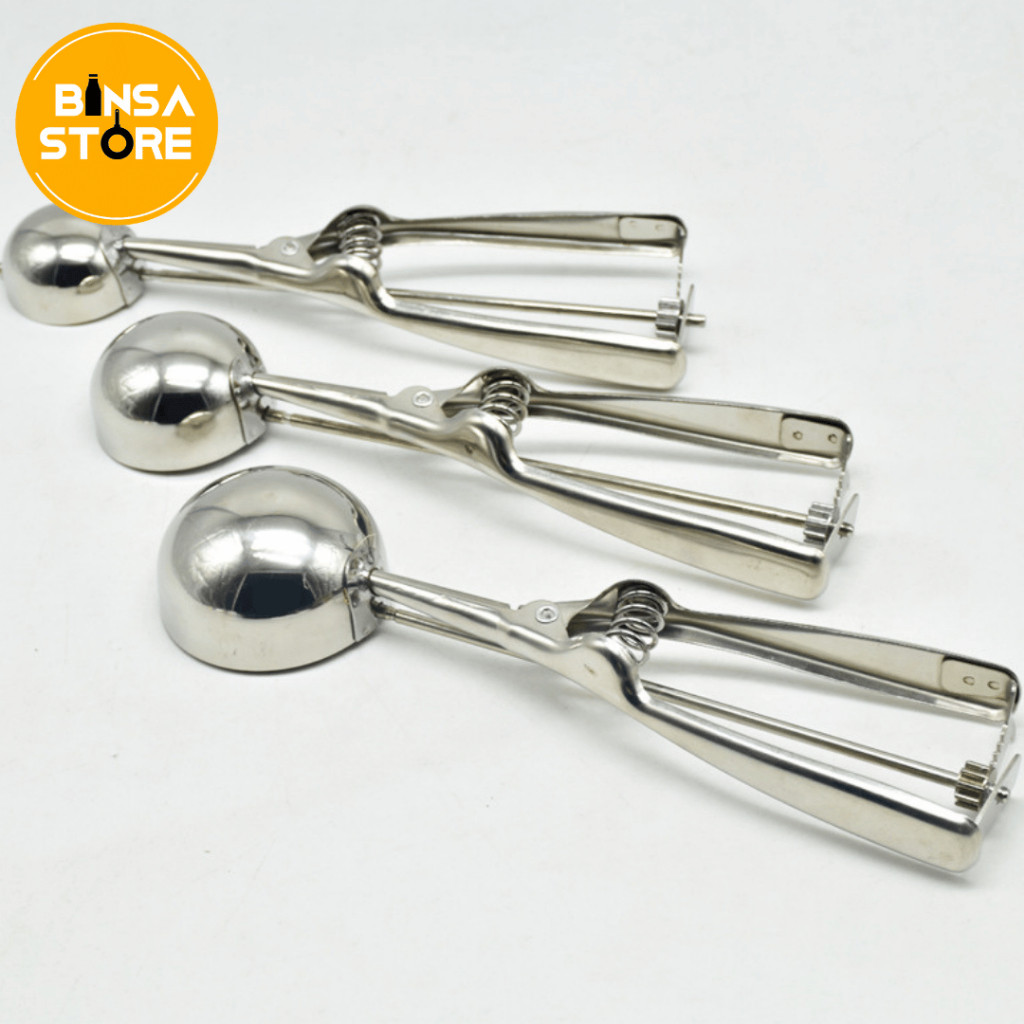 Scoop Es Krim Stainless Steel Sendok Cetak Es Krim Cetakan Kue Es Krim Alat Es Krim BINSA - 252