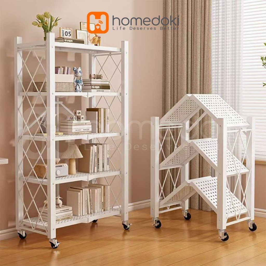 Homedoki Rak Besi Lipat/Rak Sunsun Besi/Rak Besi Siku 5 Susun/Rak Besi Susun 5 Tingkat