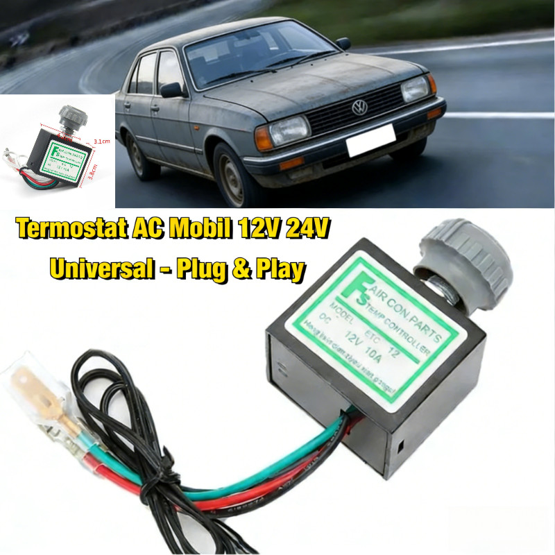 Saklar Thermostat AC Mobil 12V 10A Universal Switch Pengatur Suhu Otomatis Plug and Play Mudah Pasan