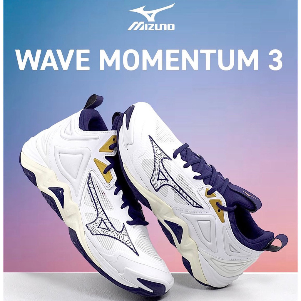 SEPATU VOLI/BADMINTON PRIA/WANITA  MIZUNO MOMENTUM3 MODEL LOW/PENDEK grade ORIGINAL MURAH COD BONUS 