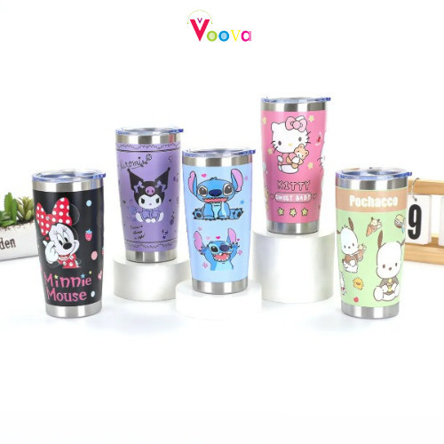 VOOVA Tumbler Kartun Lucu Stainless Steel/ Tumbler Stainless Steel 304/ Botol Minum/ Mug Stainless S