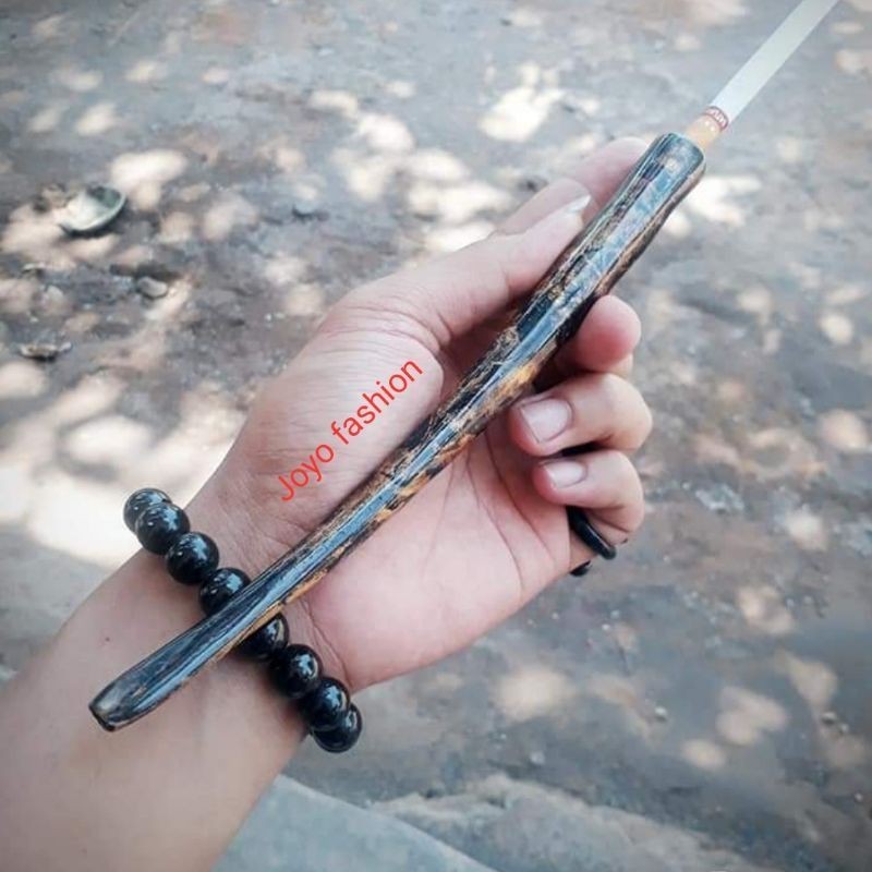 PIPA ONCE KAYU FOSIL AKAR BAHAR HITAM SUPER PANJANG