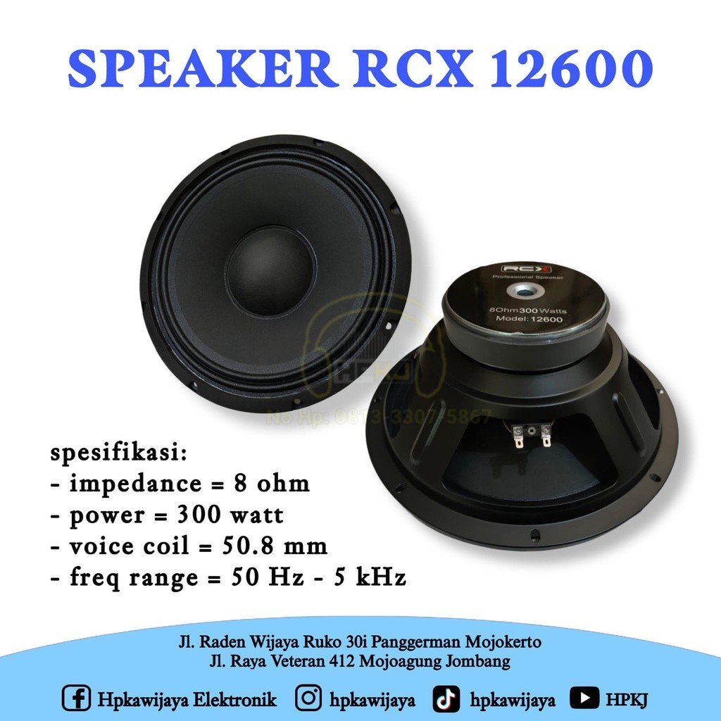 SPEAKER RCX 12 INCH 12600  SPIKER RCX 12" 12600