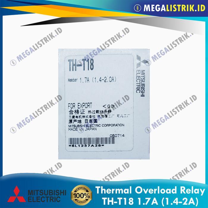 Mitsubishi TH-T18 1.7A ( 1.4-2A ) / Thermal Overload Relay THT18 1.7 Ampere