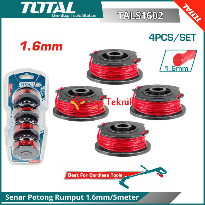 Senar Potong Rumput Paket 4 Kumparan Senar Potong Rumput Diameter 1.6 mm Panjang 5 Meter per Kumpara
