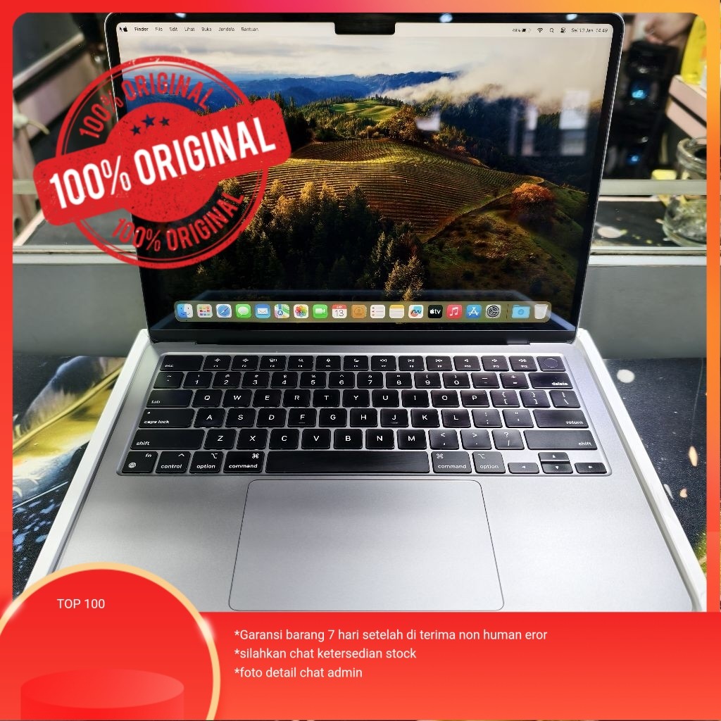 Macbook Air 13.6 Inch M2 2022 8/256Gb Garansi Resmi