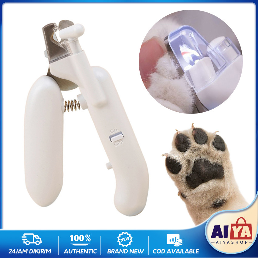 Gunting Kuku Kucing LED + Kikir Pemotong Kuku Anjing Potong Kuku Kucing Kelinci Pet Nail Clipper / P