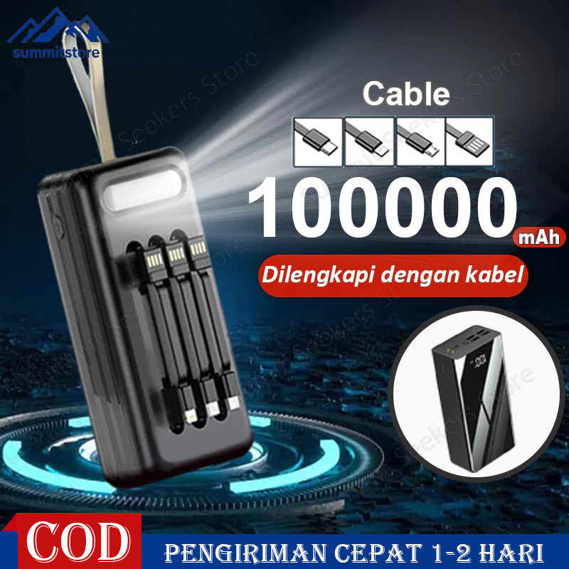 50000/100000 mAh Powerbank Robot Power Bank Solar Cell Tenaga Surya Portable Led Indikator Multifung