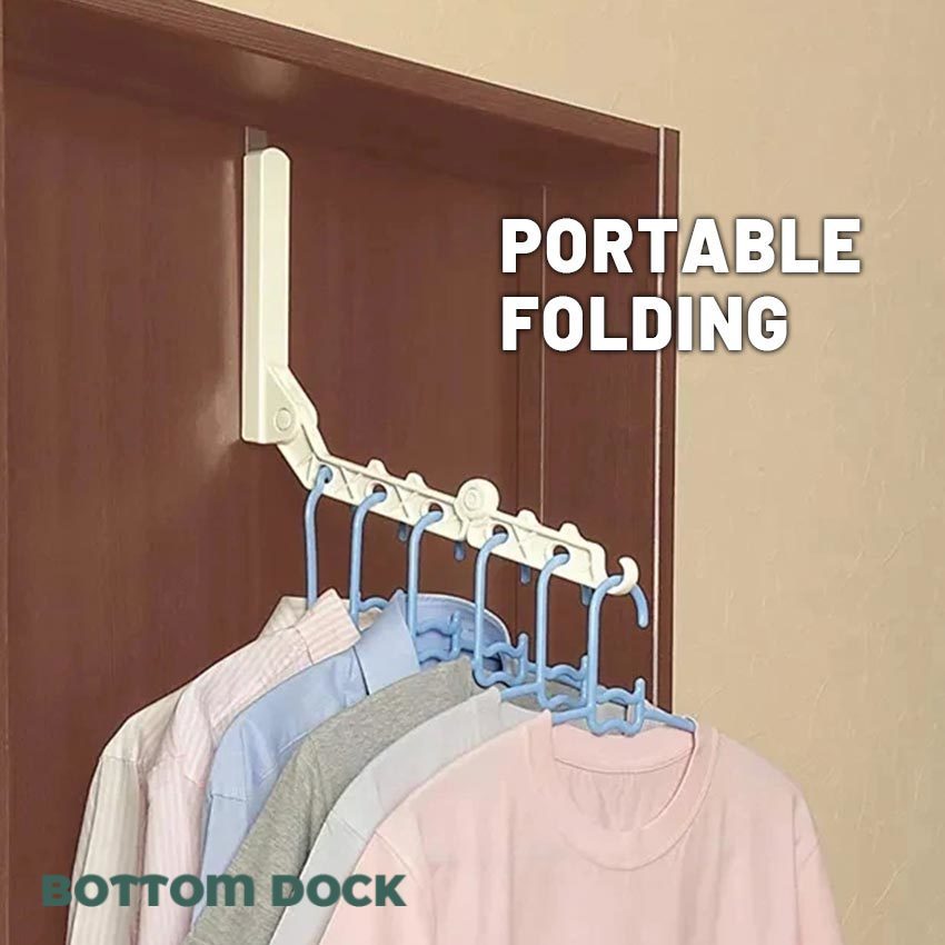 Gantungan Baju 5 Lubang Tanpa Paku Hanger Pintu & Lemari Portable Rak Pengering Pakaian Lipat Travel