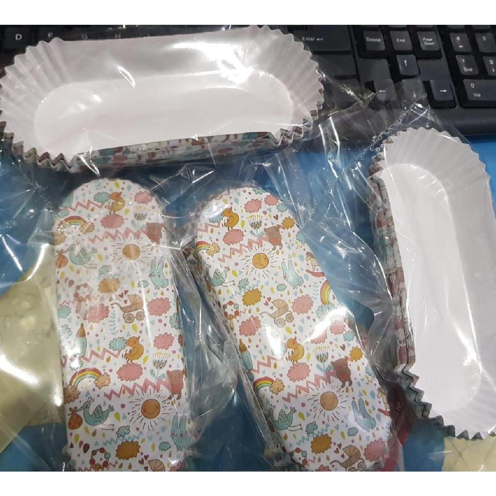 kertas roti bentuk panjang cup roti 1bungkus isi 20 lembar