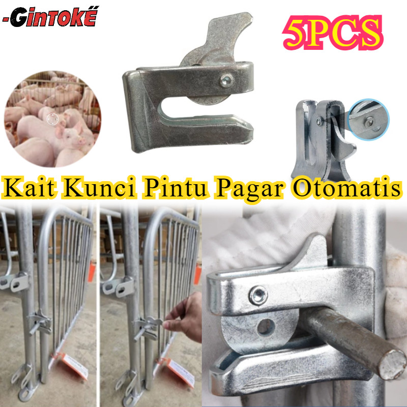 5PCS Taman / Pertanian Grendel Slot / Kait Kunci Pintu Pagar Otomatis/ Kunci Selot Pintu Otomatis/ F