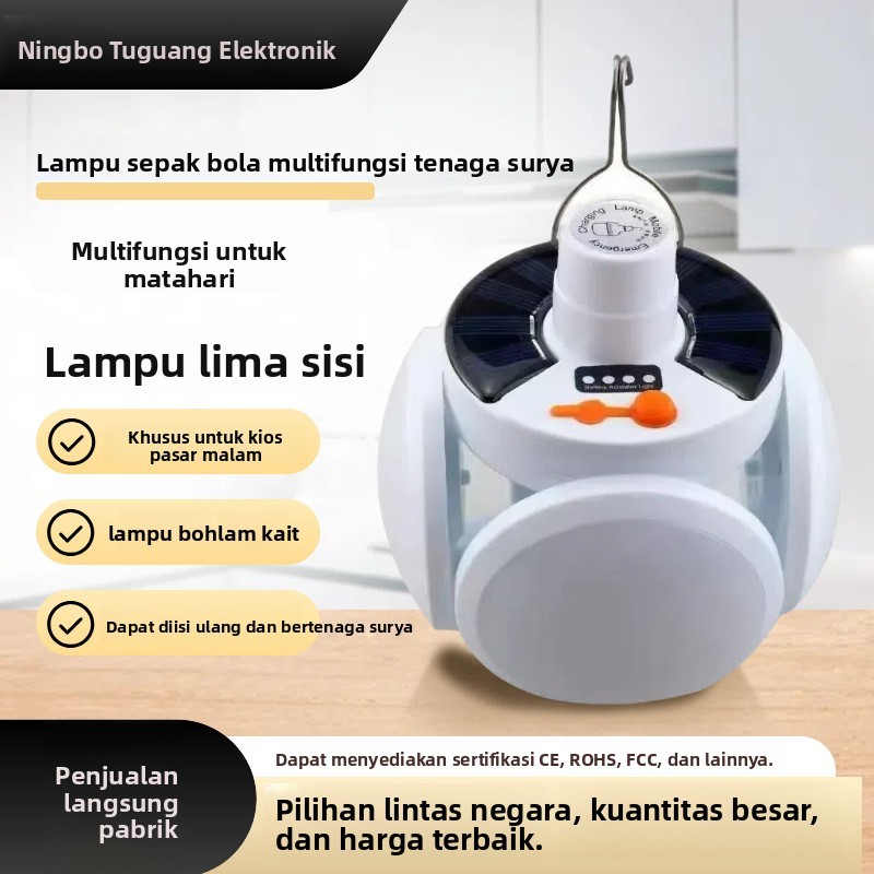 Lampu Sepak Bola Tenaga Surya untuk Camping Luar Ruangan lampu Darurat Rumah Cadangan Pemadaman List
