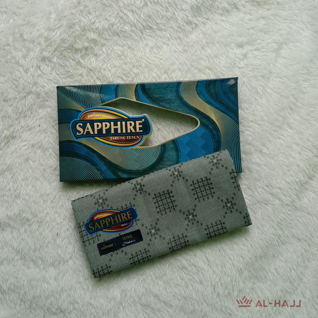 Sarung Tenun Sapphire Motif TETRIS Bahan Katun Perlengkapan Alat Sholat