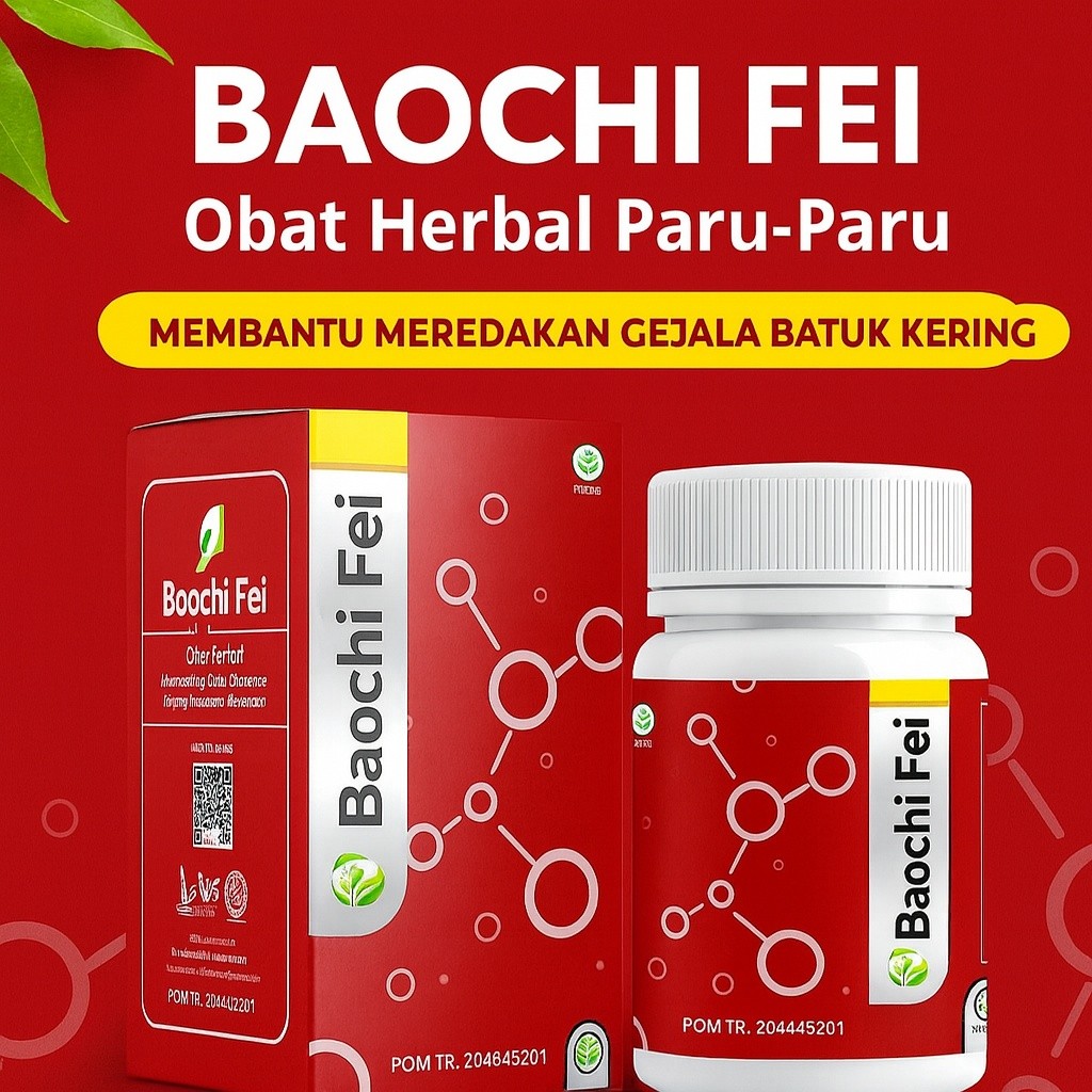 BAOCHI FEI - OBAT PARU-PARU ORIGINAL BERKUALITAS BAOCHI FEI ASLI . OBAT ASMA 30 kapsul
