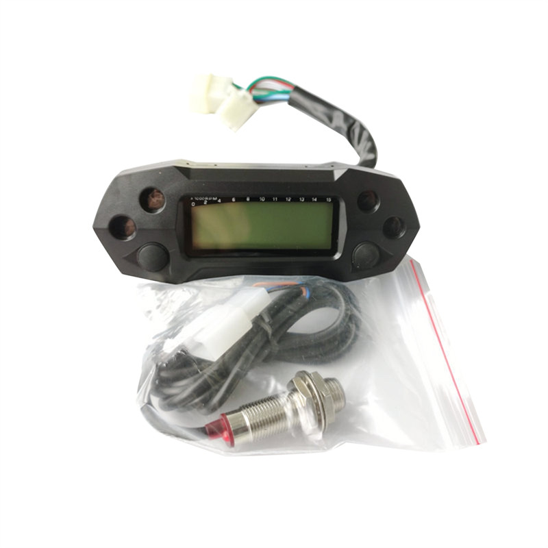 Speedometer LCD Universal untuk Sepeda Motor, Digital Elektrik Mini, Pengukur Kecepatan yang Dapat D