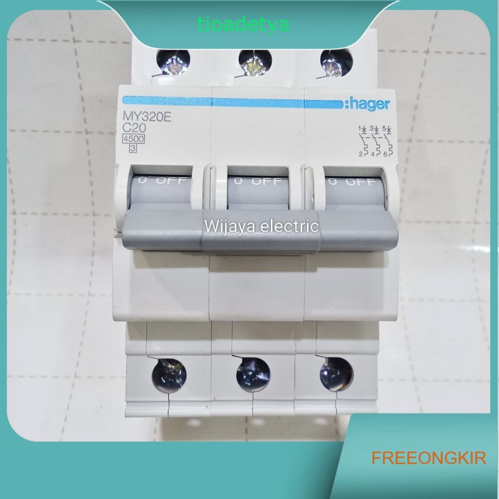 MCB 3P 20A MY320E Hager MCB 3Phase C20 Original Hager