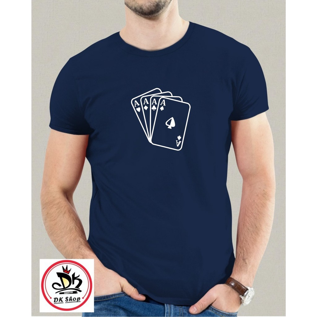 DK- BAJU KAOS KATUN GAMBAR LUCU - KARTU REMI