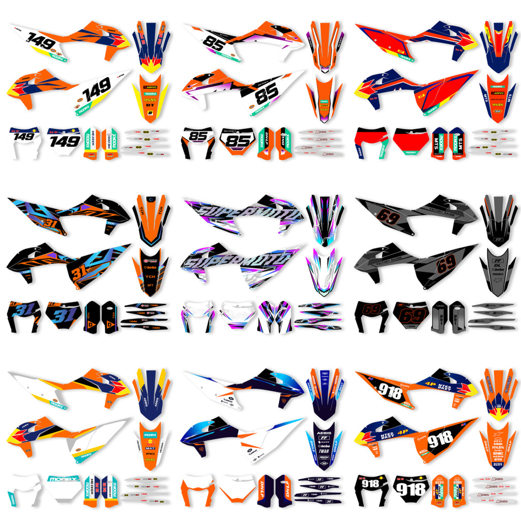 PowerZone Custom Team Motorcycle For KTM SX SXF MX 19-22  EXC XCW 20-23 125 to 500cc Graphics Backgr