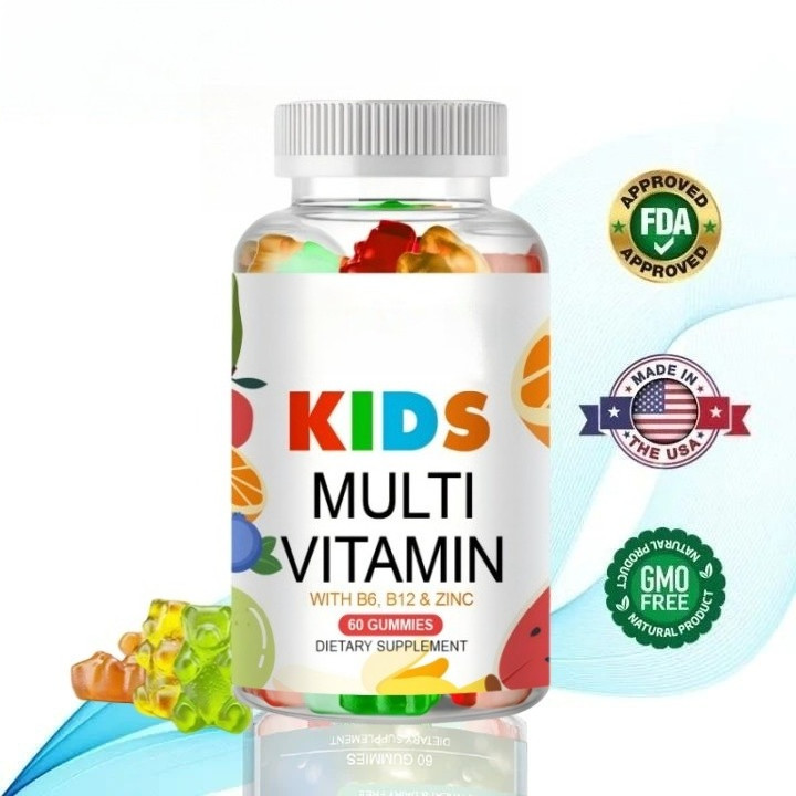 60 pcs Permen Jeli Multivitamin untuk Anak-anak - Vegetarian, Bebas GMO & Bebas Gluten - Permen Jeli