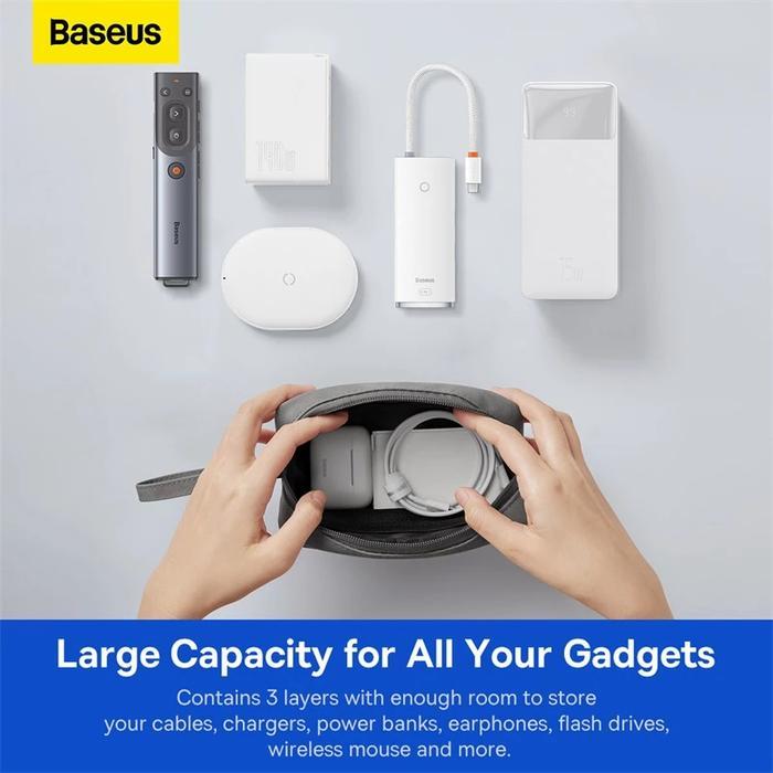 BASEUS PORTABLE TRAVEL STORAGE BAG USB GADGET CABLE ORGANIZER BAG L
