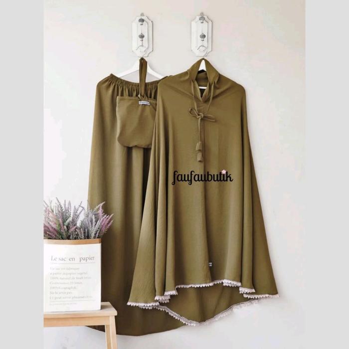 mukena khawla by faufauhijab - olive