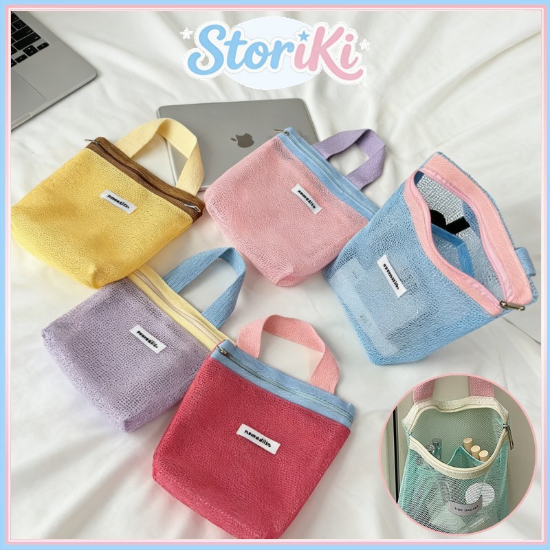 Pouch Storage Jaring Transparan Penyimpanan/Tas Jaring Mandi Penyimpanan Kosmetik Tas Jaring Alat Ma