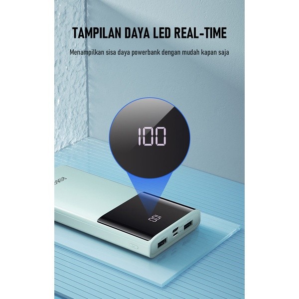 PowerBank ROBOT 10000mah With LED display RT190S Dual Port Type C & MicroUSB Fast Charging 10RB LIVE