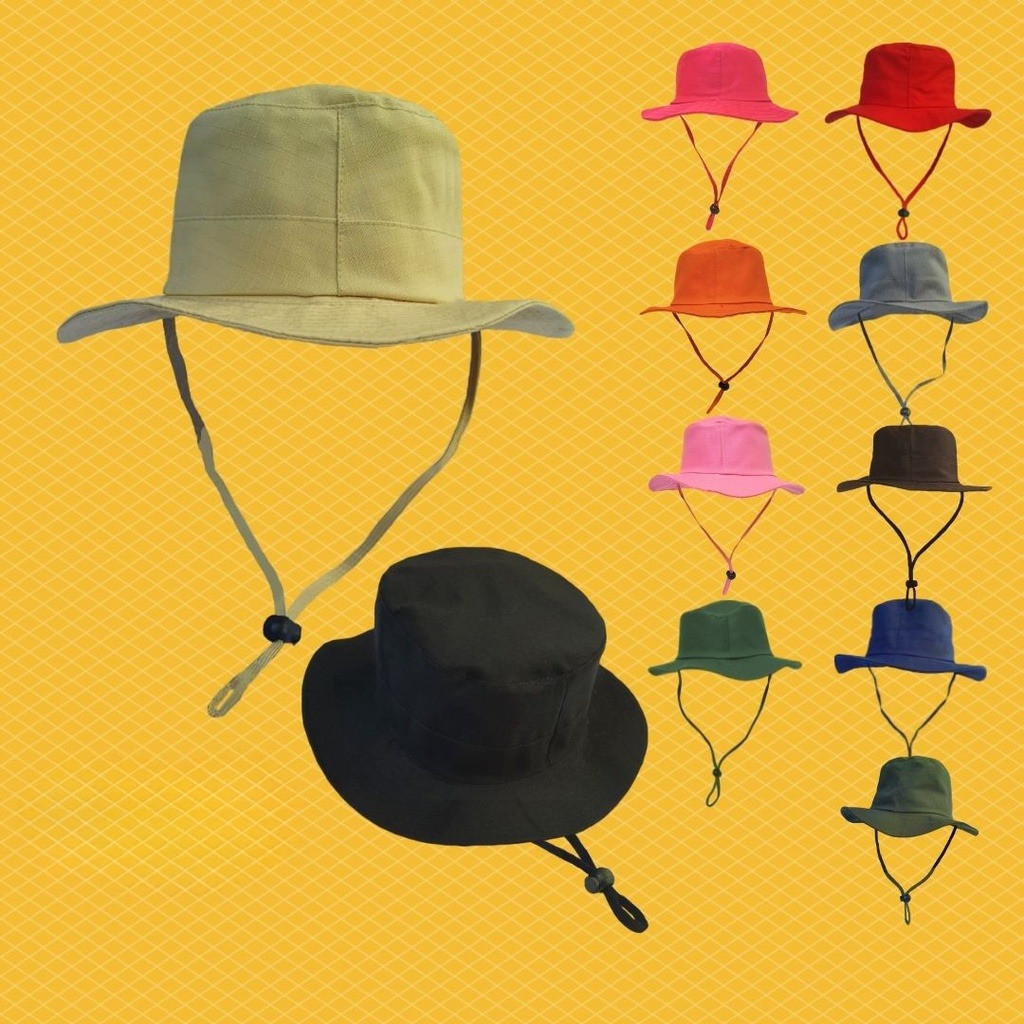 Topi Rimba Polos Tali / Topi Gunung Premium Pria Wanita