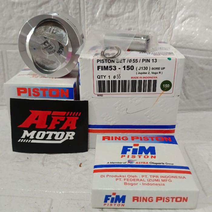 PISTON FIM53 BORE UP 55MM JUPITER Z VEGA R BEAT SCOOPY KARBU BEAT FI SCOOPY FI VARIO 125 BORE UP 55M