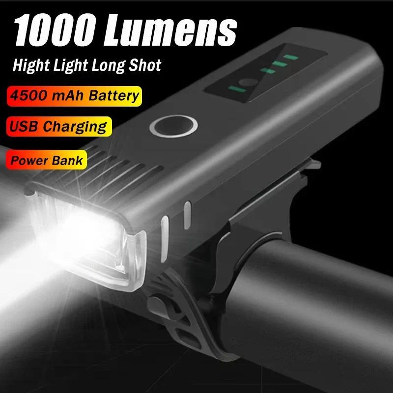 Lampu Depan Sepeda 1000LM, Senter LED Sepeda Terang, Lampu Sepeda USB Isi Ulang, Lampu Belakang Sepe