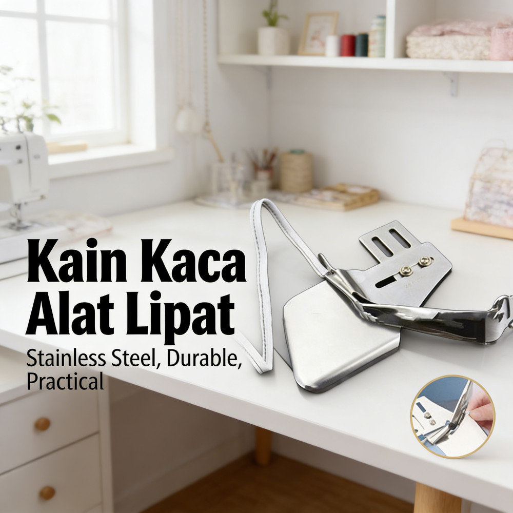 Mesin Jahit Stainless Steel 4 Lipatan Ganda Alat Lipat Kain Pinggiran Kain Bisban Corong Kelim 30/32