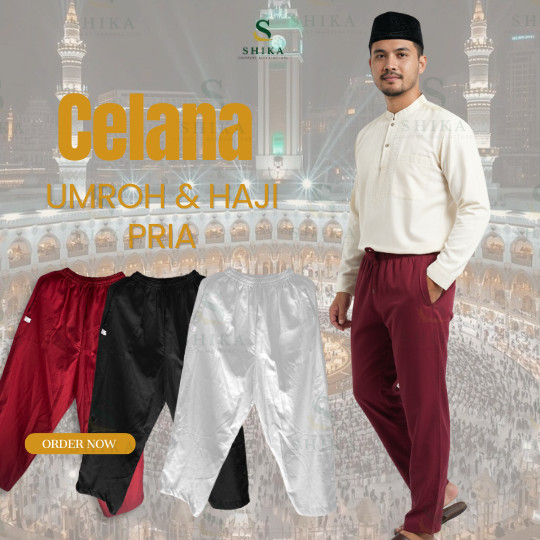 Sirwal Polos Umroh Pria Celana Haji Umroh Celana laki - laki