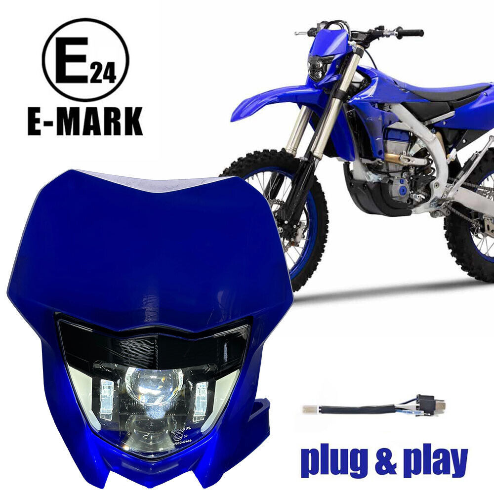 E-mark rt Bike Headlamp E24 Motorcycle LED Headlight Assembly With Fairing For Yamaha WR250F WR450F 