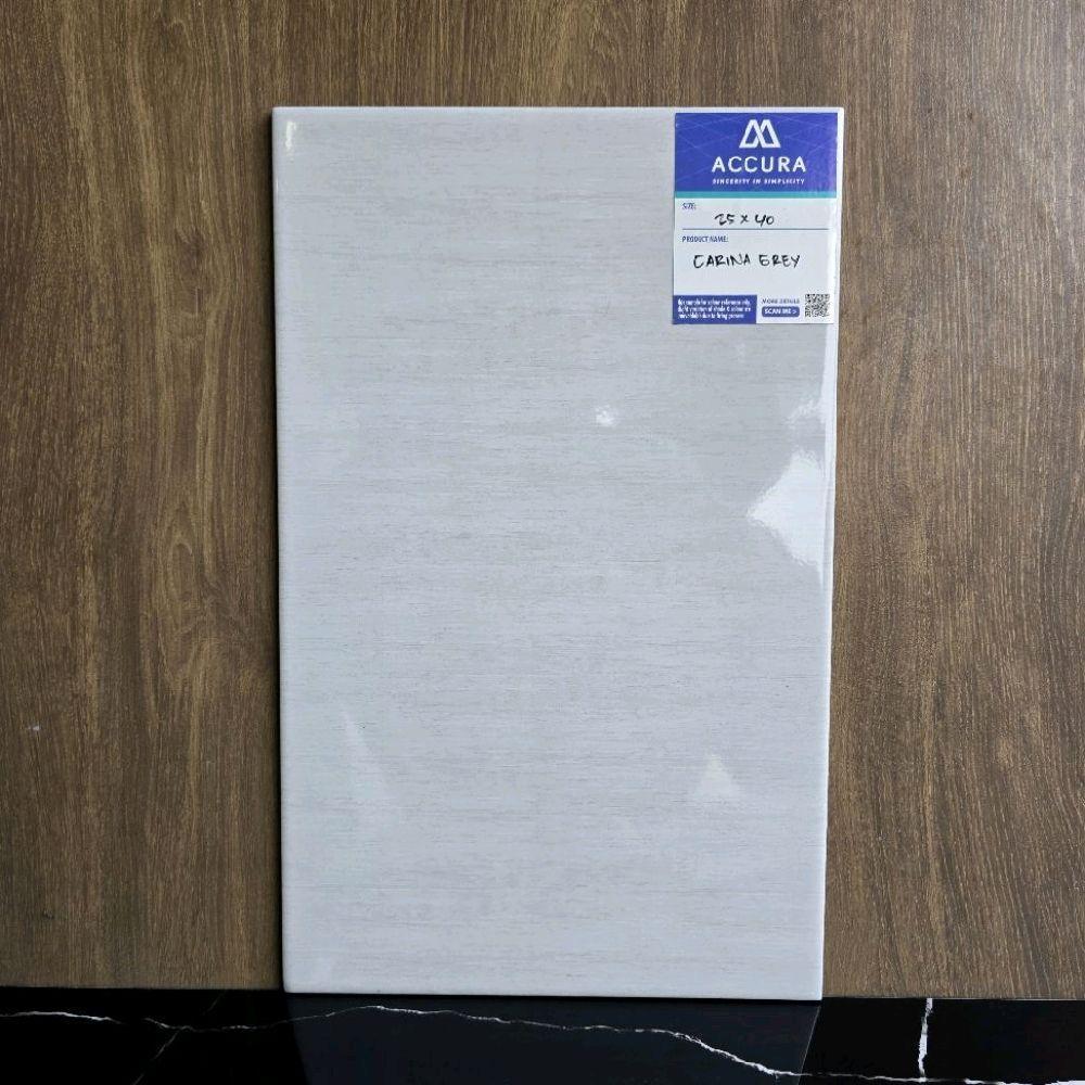 Keramik Dinding 25x40 Carina Grey Kilap | Licin Product Mulia