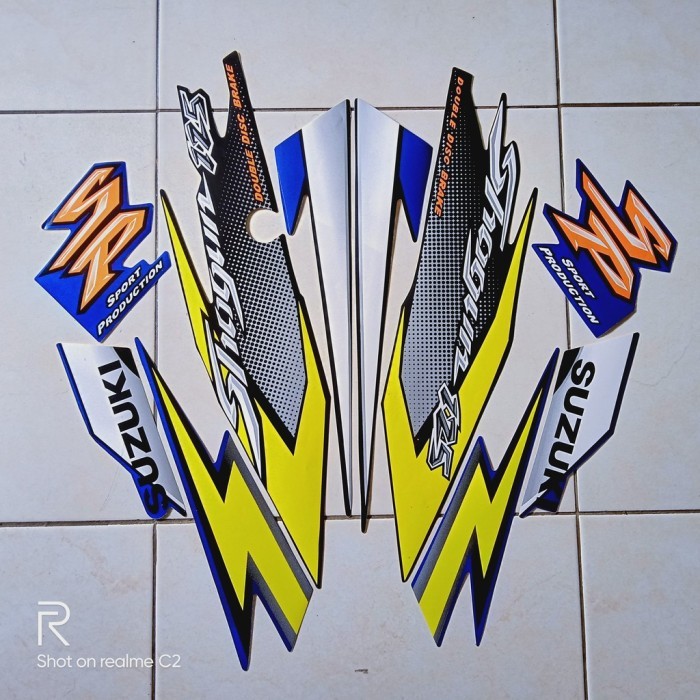 striping motor suzuki shogun Sp 125 2006 biru