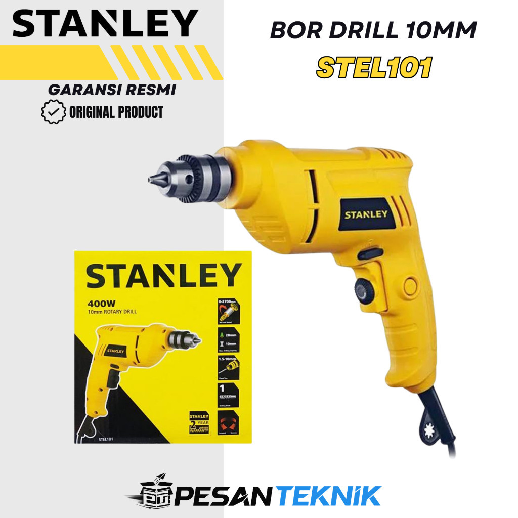 Mesin bor tangan 10 mm rotary drill stanley STEL101
